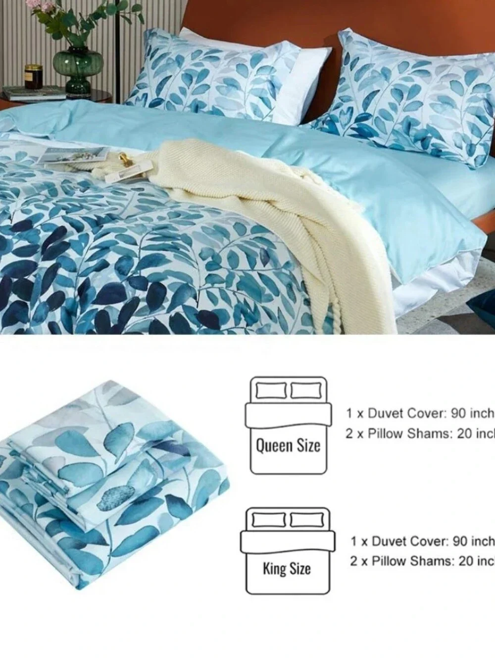 Mildly 100% Egyptian Cotton Duvet And Sham Set Nero